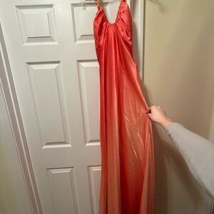 Elegant Coral Evening Gown